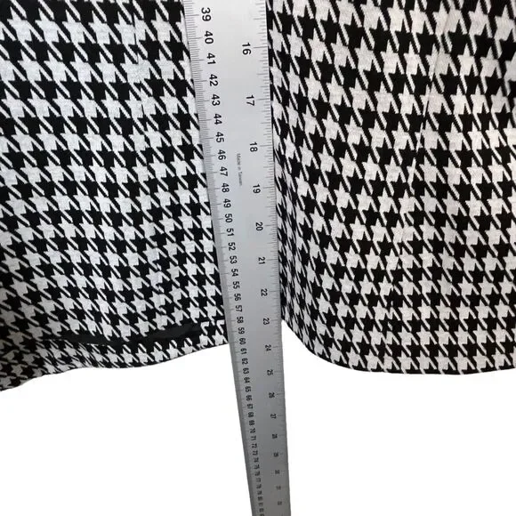 Kasper Swing Blazer Jacket Womens Black and White Houndstooth Retro Size 16